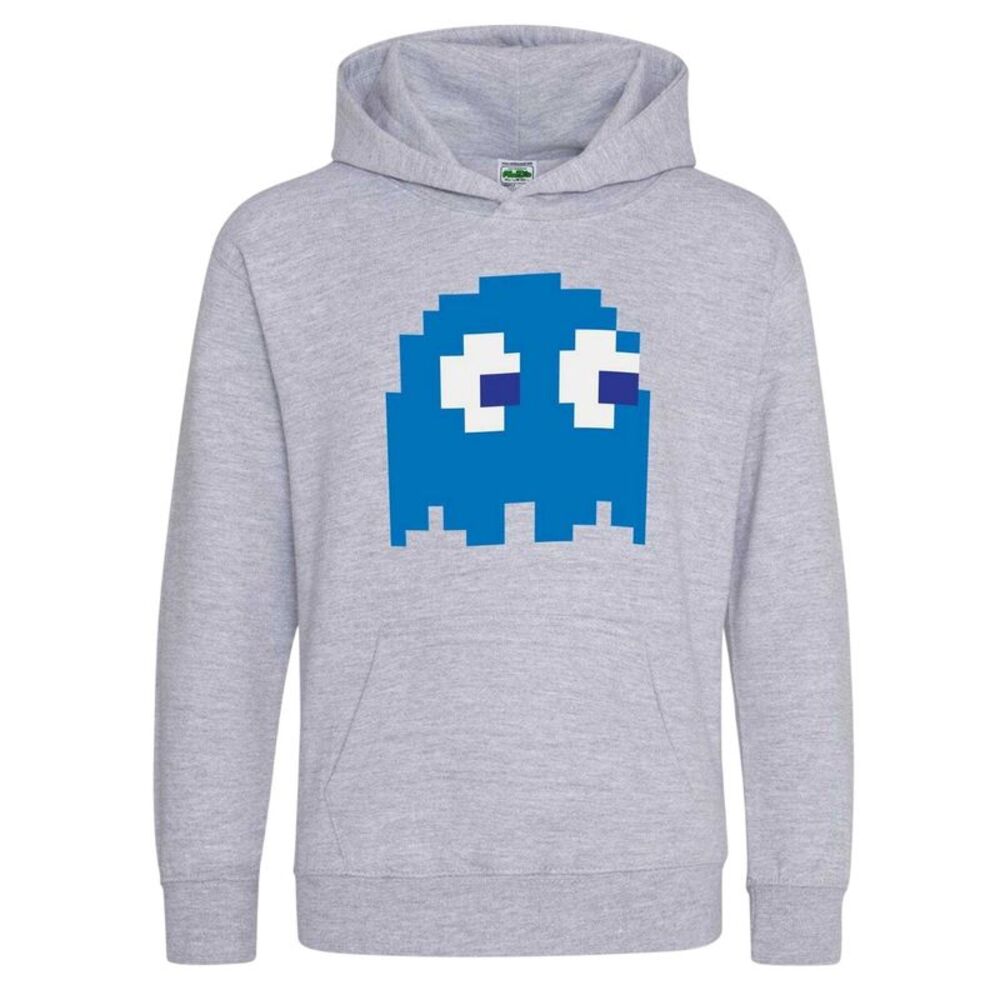 Pac-Man Childrens/Kids Retro Gaming Ghost Hoodie / Gray